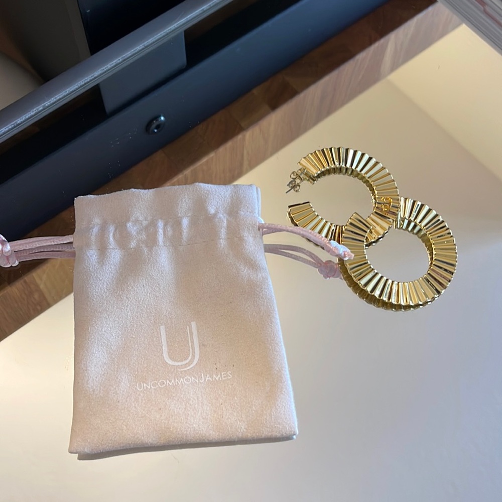 Lightly Used Uncommon James Gold Hoop Earrings